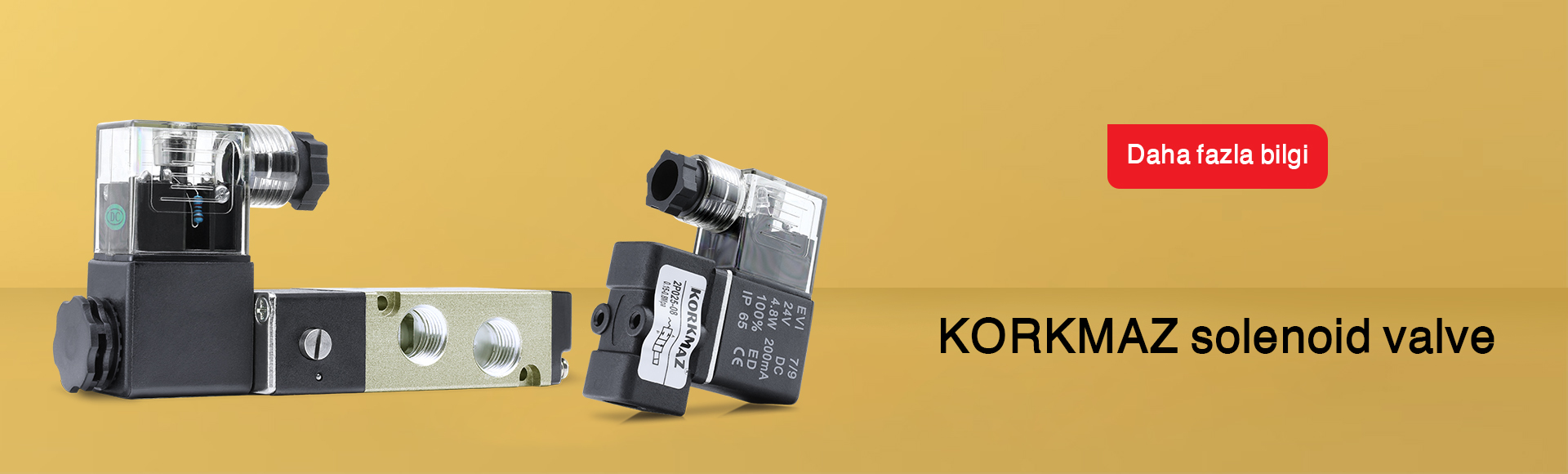 Korkmaz 5-2 1/4 solenoid valf, 4V serisi solenoid valf, 4V210-08 solenoid valf, 5/2 tek bobinli solenoid valf